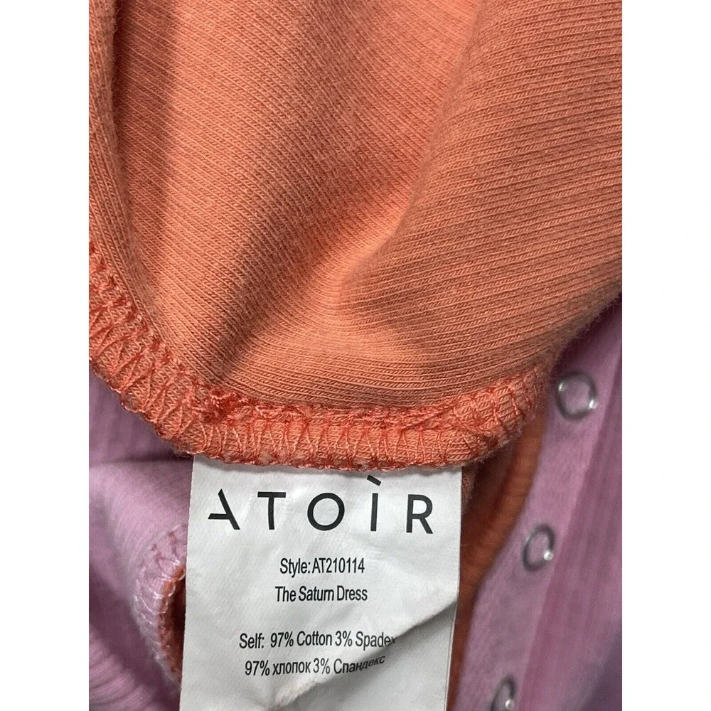 Atoir Women Dress Sweater Bodycon The Saturn Pink Orange Colorblock Preppy Sz 8
